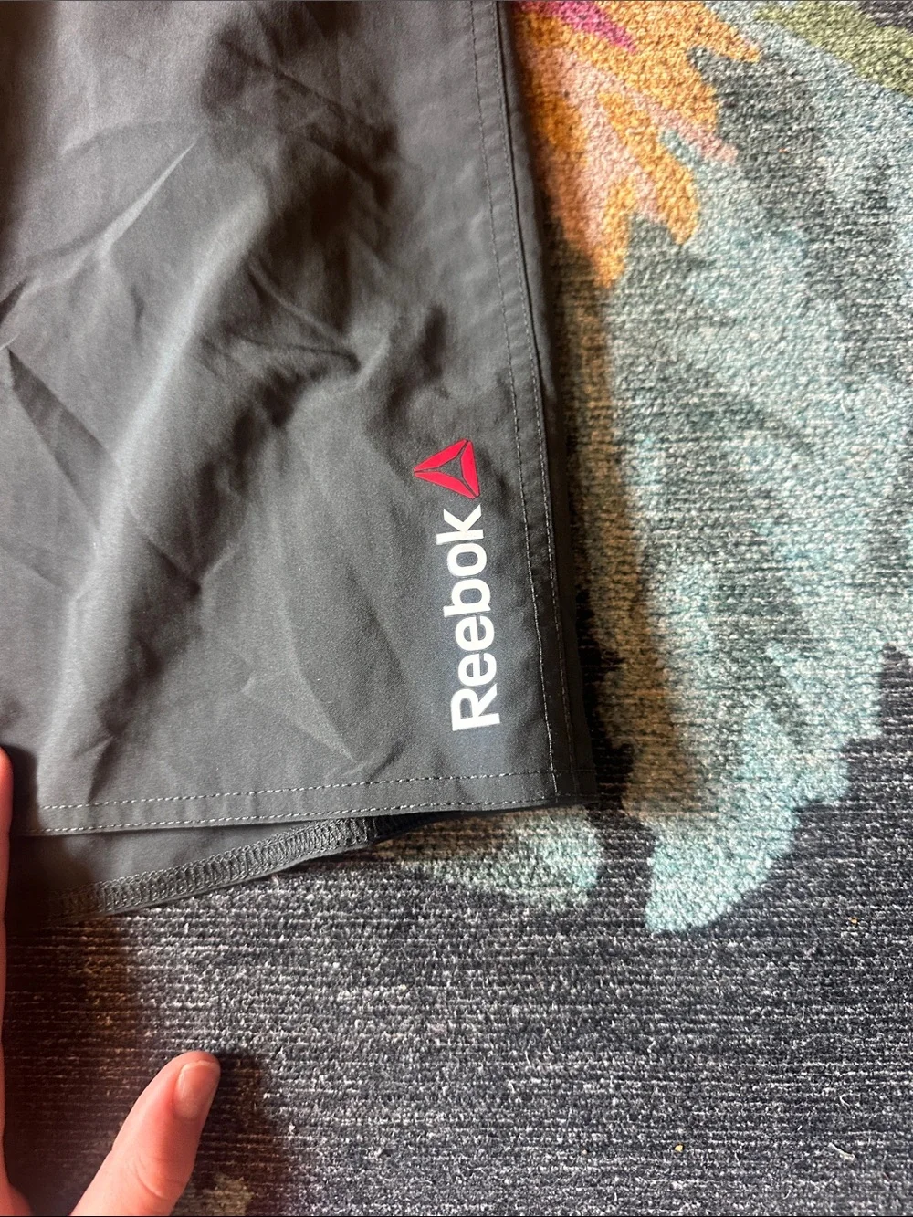 Reebok Men's Black and Gray Camo Swim Board Shorts